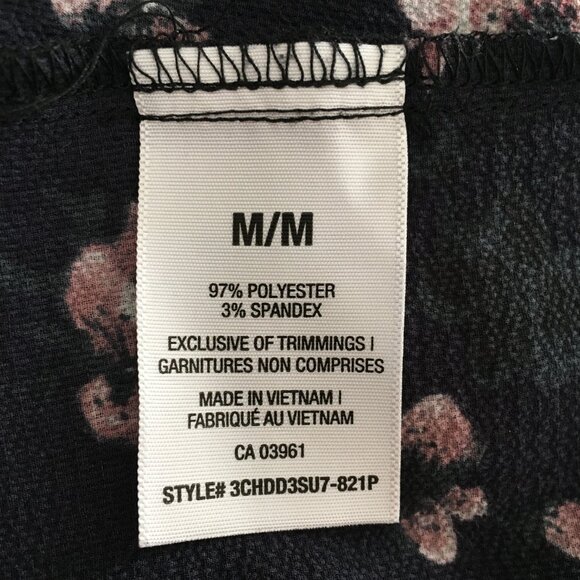 [DH3] Black Floral Sleeveless Blouse | M | Good - Picture 8 of 9